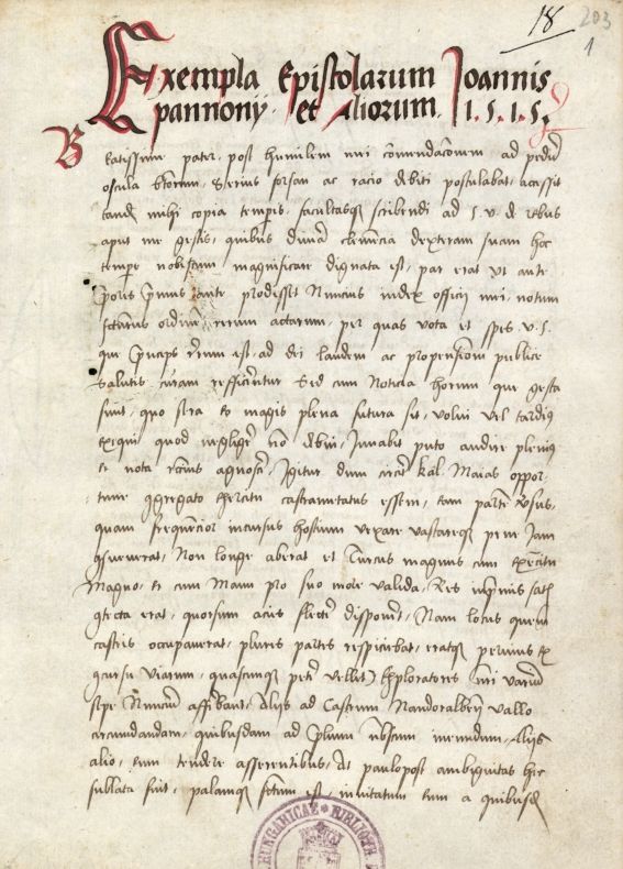 Illustration - ELTE University Library and Archives (University Library, Coll. Pray IX/18, fol.1 r.)