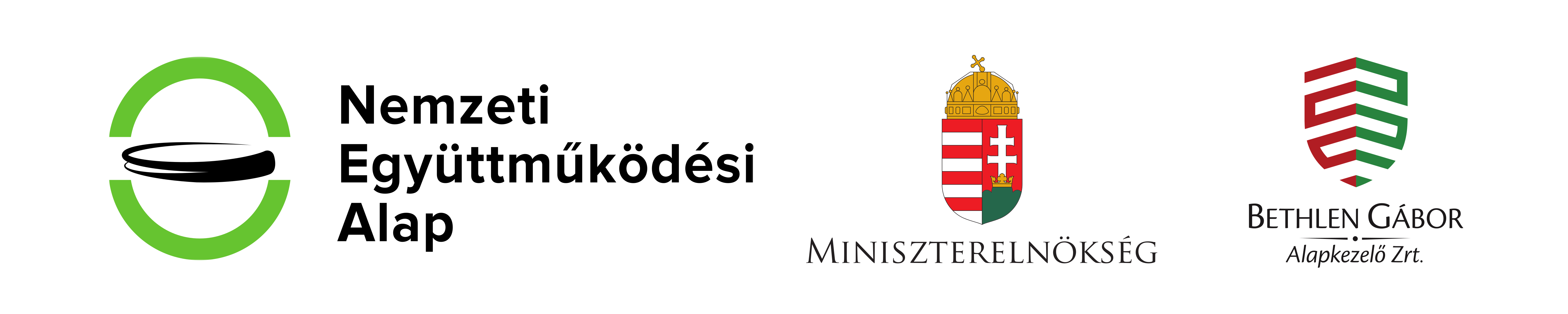 Logo - Prime Minister's Office,  National Cooperation Fund, Bethlen Gábor Fund Management Ltd. 