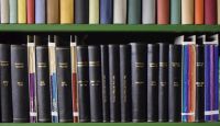 There are nice and colorfull books on the bookshelf